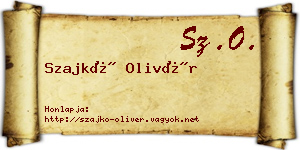 Szajkó Olivér névjegykártya