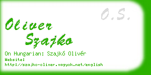 oliver szajko business card